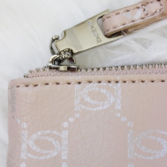 Bebe Alexis Pink Wristlet Silver Tone Clutch - Picture 6 of 10